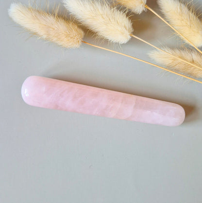 Rozenkwarts massagestaaf roze gepolijst