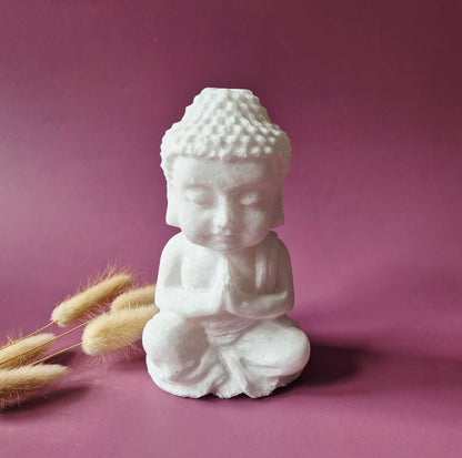 witte jade boeddha 15 cm edelsteen beeld meditatie spiritueel