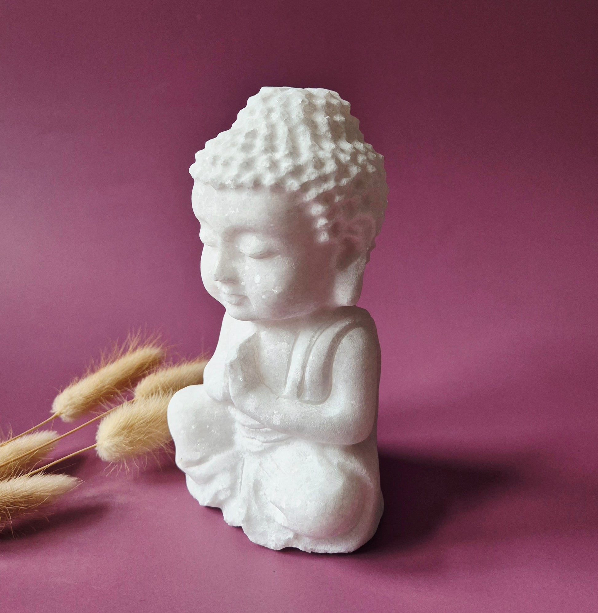 witte jade boeddha 15 cm edelsteen beeld meditatie spiritueel
