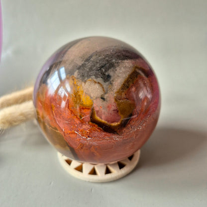 ocean jasper bol polychroom rood oranje edelsteen bol 78mm gepolijst
