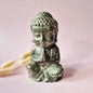 pyriet buddha beeld goudkleurig edelsteen 15 cm meditatie