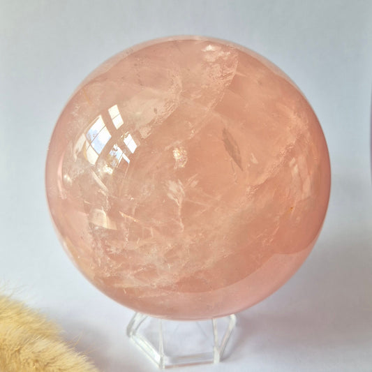 Rozenkwarts Bol 10 cm – XL Edelsteen Bol Liefde & Rust