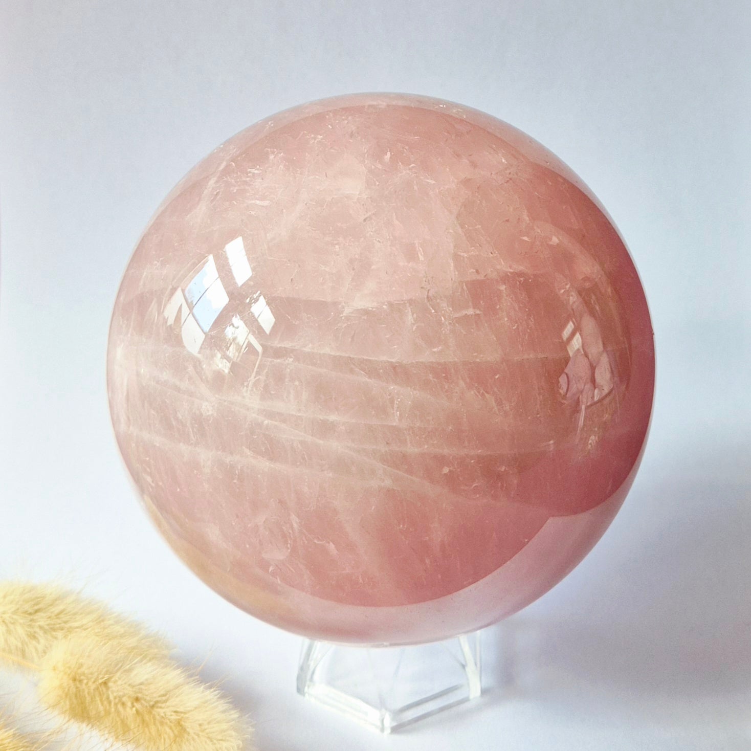 rozenkwarts bol 11 cm grote roze edelsteen bol 1900 gram
