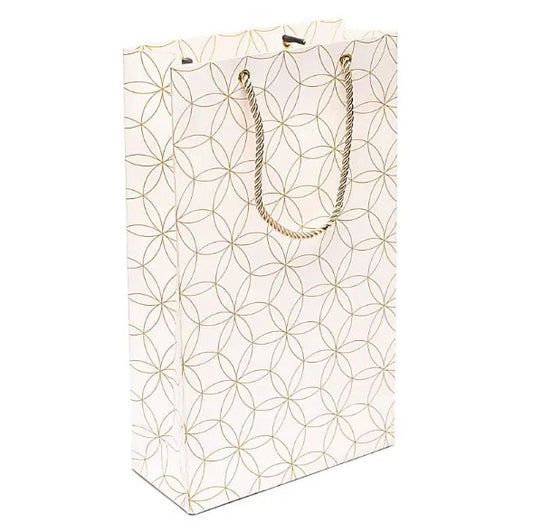 Cadeautasje wit gouden Bloem des Levens 33x20x8,5cm
