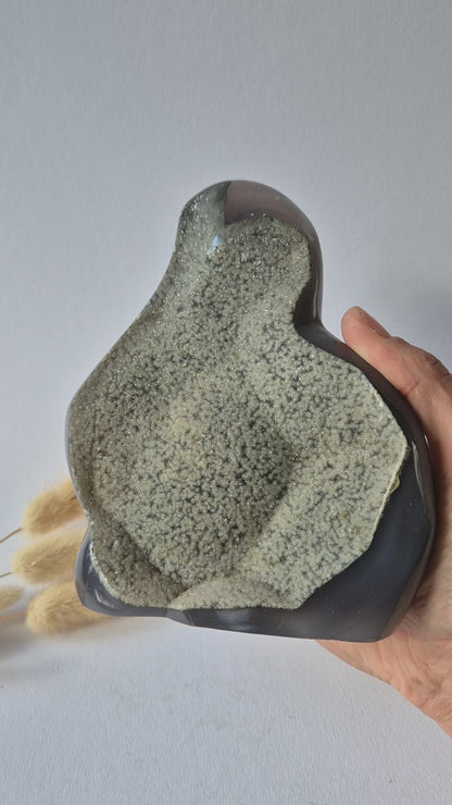 Druzy Agaat uit Uruguay – 943gram | Natuurlijke Geode Edelsteen