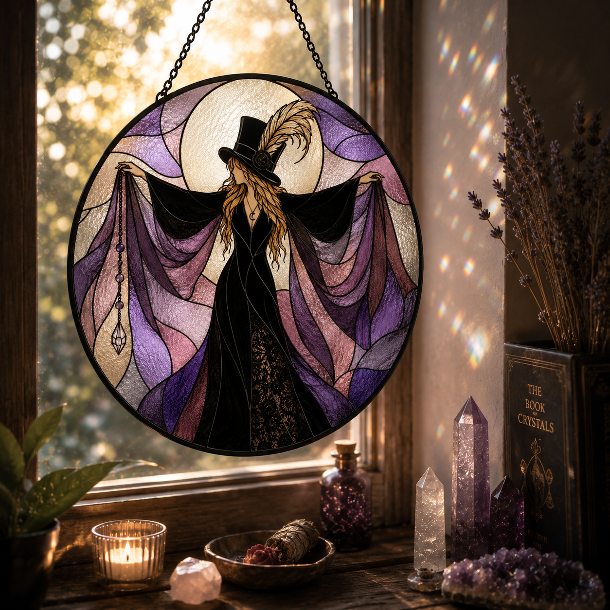Stevie Nicks Inspired Glas in lood stijl Zonnevanger – Limited Edition | 16 cm (Pre-order)